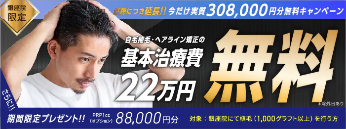 基本治療費22万円無料 prp1cc無料 好評につき延長